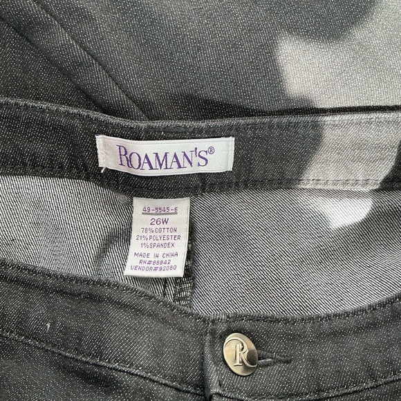 Roaman’s Women's Plus Size 26W Denim Jeans Straight Leg Black - Picture 6 of 9